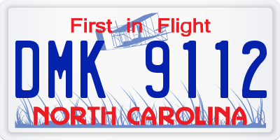 NC license plate DMK9112