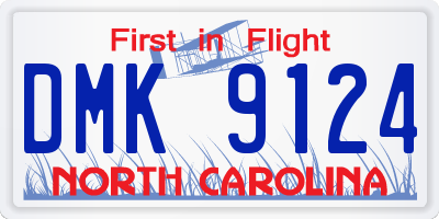 NC license plate DMK9124
