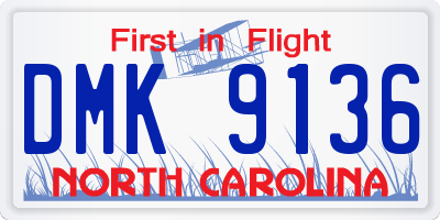 NC license plate DMK9136