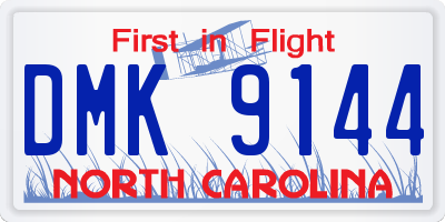 NC license plate DMK9144