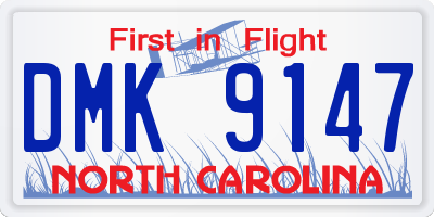NC license plate DMK9147