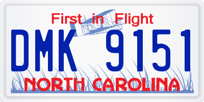NC license plate DMK9151