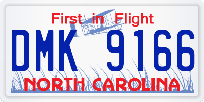 NC license plate DMK9166