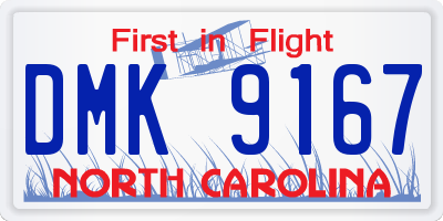 NC license plate DMK9167