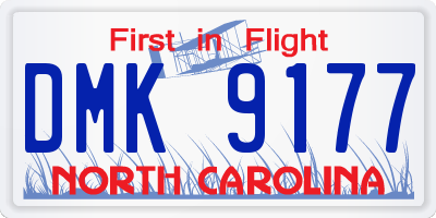 NC license plate DMK9177