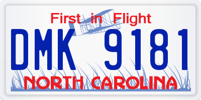 NC license plate DMK9181