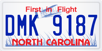 NC license plate DMK9187