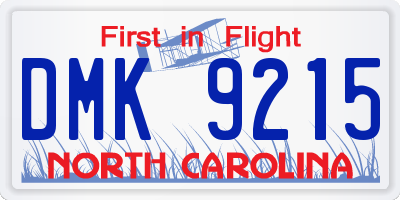 NC license plate DMK9215