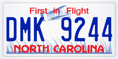 NC license plate DMK9244