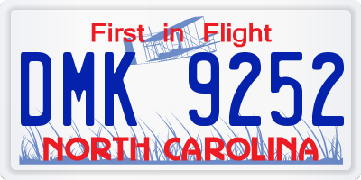 NC license plate DMK9252