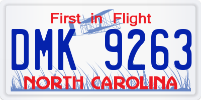 NC license plate DMK9263