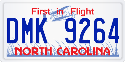 NC license plate DMK9264
