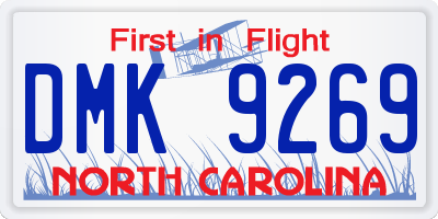 NC license plate DMK9269