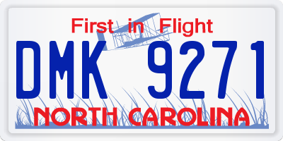 NC license plate DMK9271