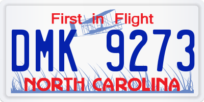 NC license plate DMK9273