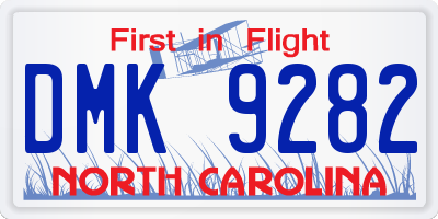 NC license plate DMK9282