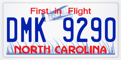 NC license plate DMK9290