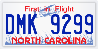 NC license plate DMK9299