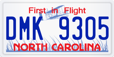 NC license plate DMK9305