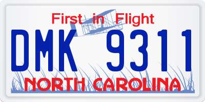 NC license plate DMK9311