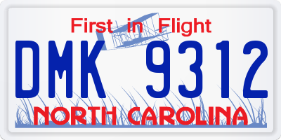 NC license plate DMK9312