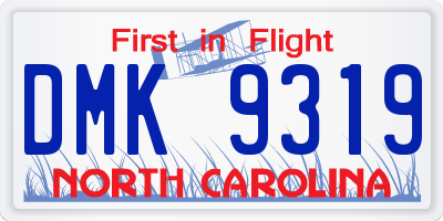 NC license plate DMK9319