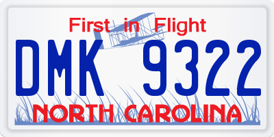 NC license plate DMK9322
