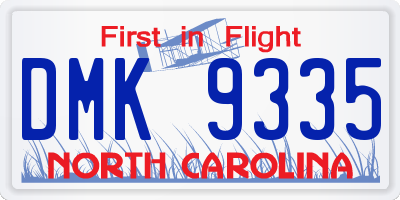 NC license plate DMK9335