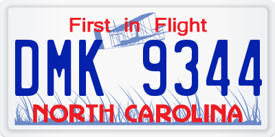 NC license plate DMK9344