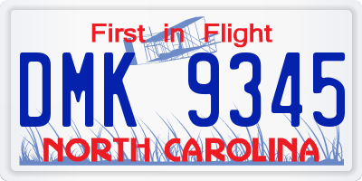 NC license plate DMK9345