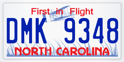 NC license plate DMK9348