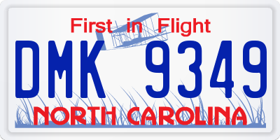 NC license plate DMK9349