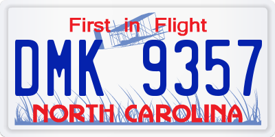 NC license plate DMK9357