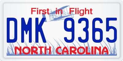 NC license plate DMK9365