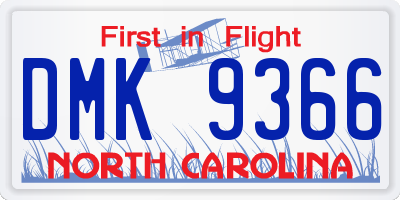 NC license plate DMK9366