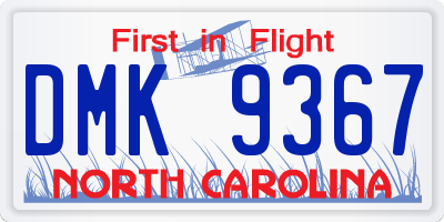 NC license plate DMK9367