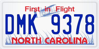 NC license plate DMK9378