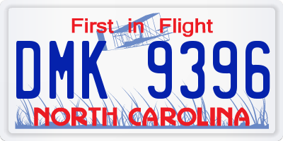 NC license plate DMK9396