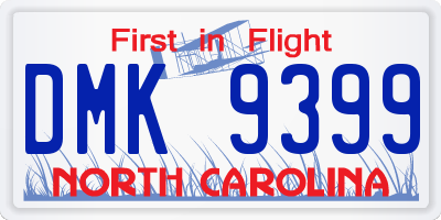 NC license plate DMK9399