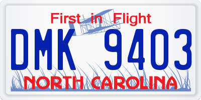 NC license plate DMK9403