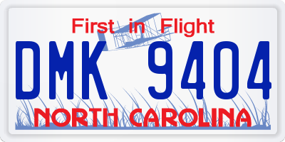 NC license plate DMK9404