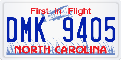 NC license plate DMK9405