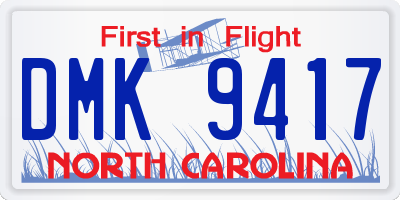 NC license plate DMK9417