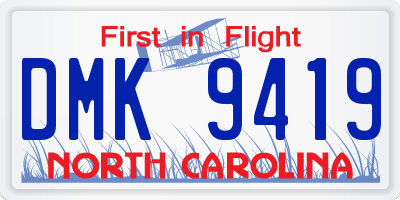 NC license plate DMK9419