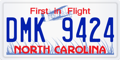 NC license plate DMK9424