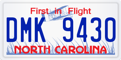 NC license plate DMK9430