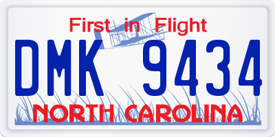 NC license plate DMK9434