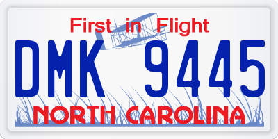 NC license plate DMK9445