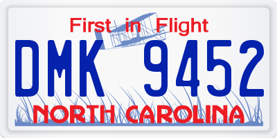 NC license plate DMK9452
