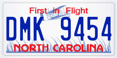 NC license plate DMK9454